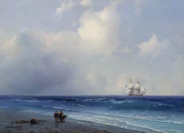 Vista al mar 1865 Romántico Ivan Aivazovsky Ruso Pinturas al óleo